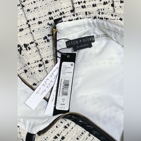 Alice + Olivia Ellis Tweed Pleated Minidress size 6 - Picture 12 of 12